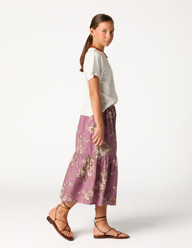 SKIRT ROSES PLUM