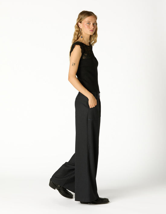TOP CANALÉ LACE BLACK