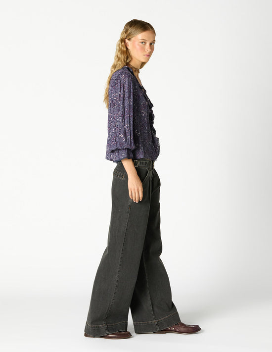 CAMISA VOLANTE JARETAS NIGHT GARDEN PLUM