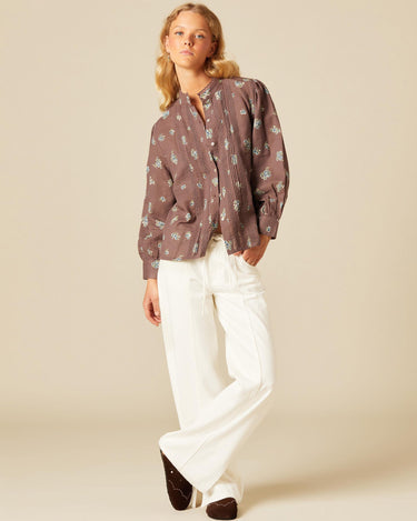 PANTALÓN BOLSILLOS PESPUNTES RAYAS BLANCO