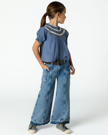 SHIRT EMBROIDERY ANILINE BLUE