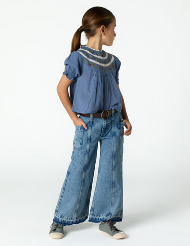 SHIRT EMBROIDERY ANILINE BLUE