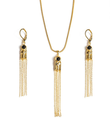 BLACK STONE CHAIN NECKLACE