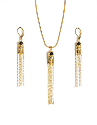 BLACK STONE CHAIN NECKLACE