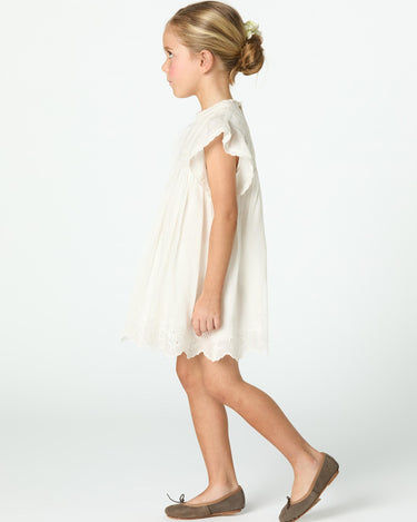 EMBROIDERED ECRU DRESS