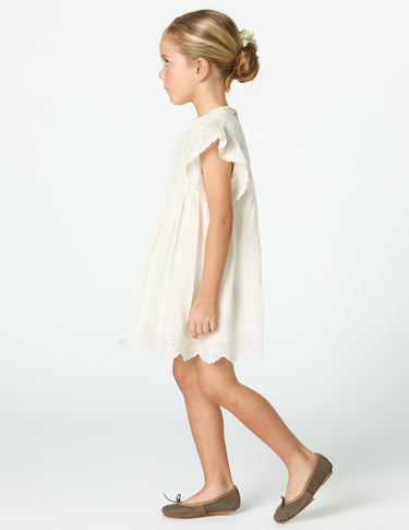 EMBROIDERED ECRU DRESS