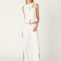 WHITE COWBOY STUDDED JEANS