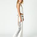 ECRU LINEN HALTER VEST