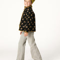 ANTHRACITE FLOWER BOMBER JACKET