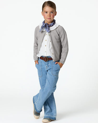 BLUE WIDE LEG DENIM PANTS