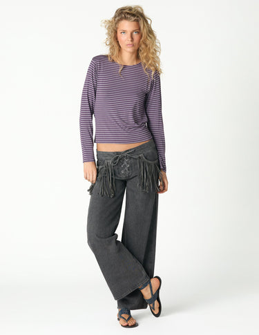 PURPLE STRIPED T-SHIRT