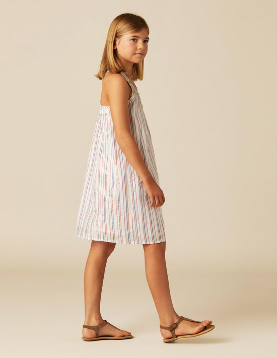 MULTI-COLOURED LUREX STRIPE DRESS