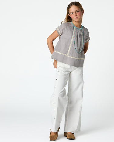 CAMISA MANGA CORTA LACE GRIS