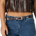 EMBROIDERED SEQUIN BLUE DENIM TROUSERS