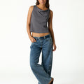 BLUE PANTS WITH SIDE BUTTONS