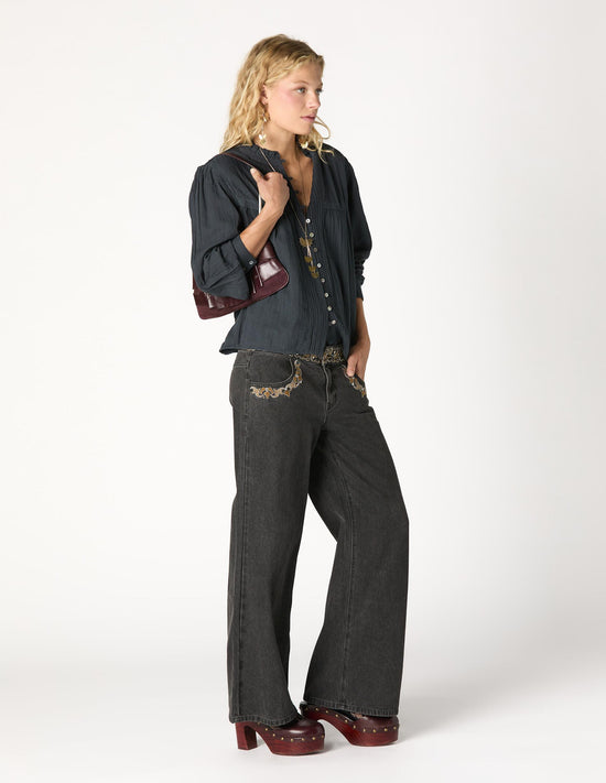 PANTALÓN BORDADO CINTURILLA BLACK