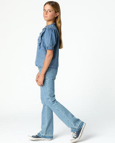 RUFFLE DENIM SHIRT