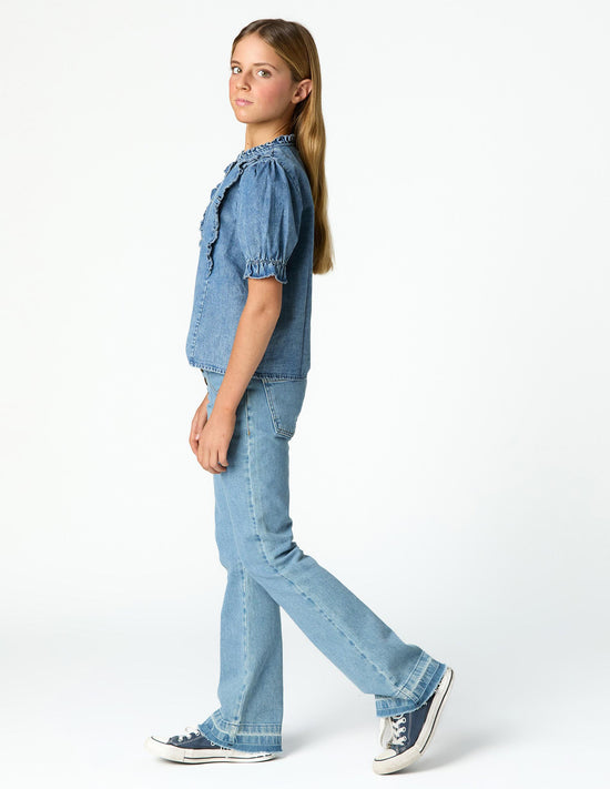 CAMISA VOLANTE DENIM
