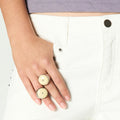 LARGE STONE IVORY RING