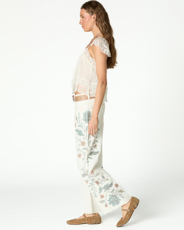 RAW LACE CREPE TOP