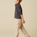 BLUE POLO BROWN STRIPE
