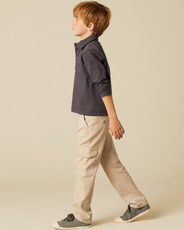 BLUE POLO BROWN STRIPE