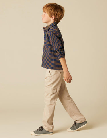BLUE POLO BROWN STRIPE