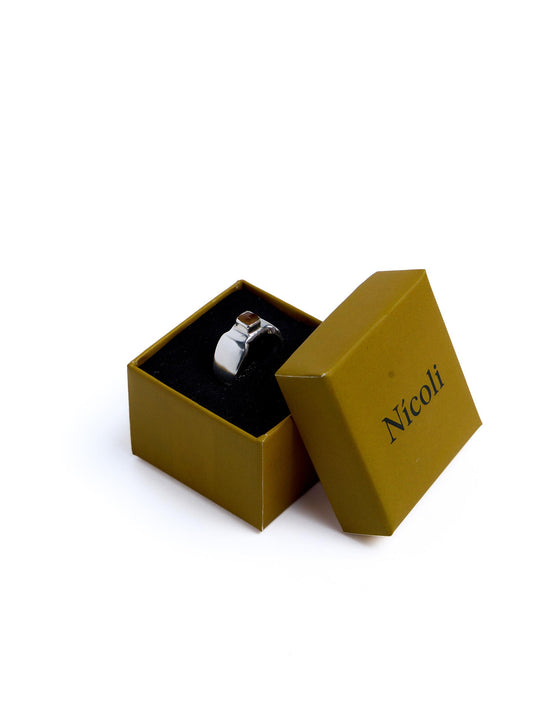 ANILLO PIEDRA CUADRADA CHOCOLATE