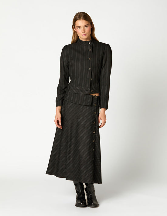 BLAZER CRUCE BOTONES RAYA ANTRACITA