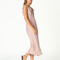 RUFFLED STRIPED CUT-OUT DRESS