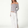 BRAIDED OFF-THE-SHOULDER SWEATER