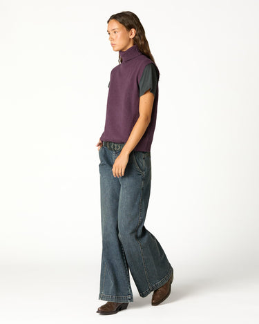 CHALECO CUELLO VUELTO PLUM