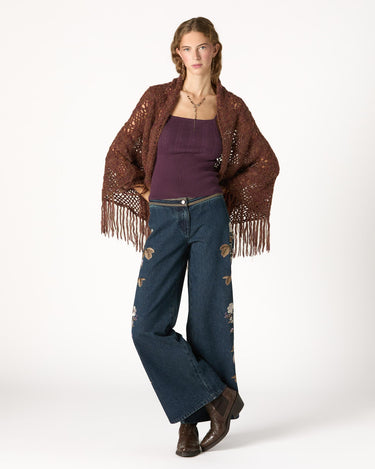 PANTALÓN BORDADO FLOR BLUE RIN