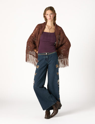 PANTALÓN BORDADO FLOR BLUE RIN