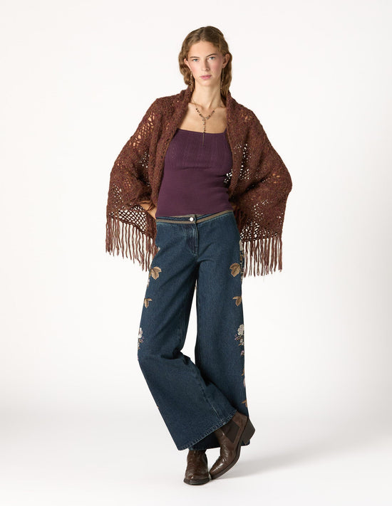 PANTALÓN BORDADO FLOR BLUE RIN