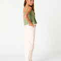 White denim wide-leg trousers