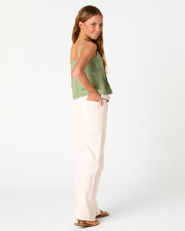 White denim wide-leg trousers