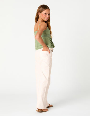 White denim wide-leg trousers