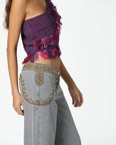 PANTALON CANESU BORDADO GREY