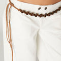 BROWN BEADED BELT