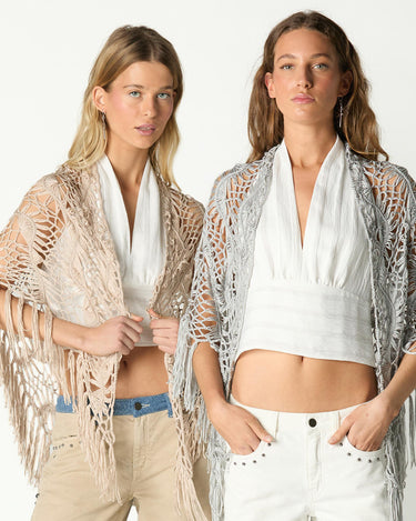 IRON GREY CROCHET SHAWL