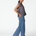 BLUE TROUSERS WITH POCKET DETAIL