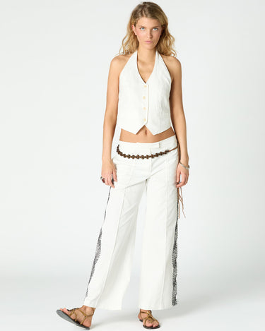 EIGHTS EMBROIDERED TROUSERS ECRU