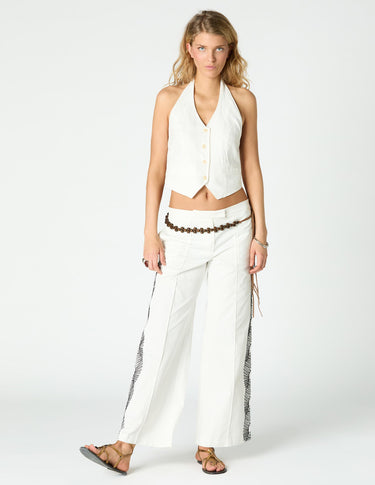 EIGHTS EMBROIDERED TROUSERS ECRU