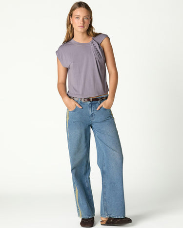 BLUE DENIM CONTRAST STRAP