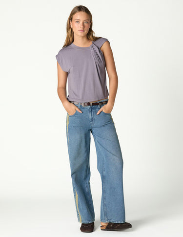 BLUE DENIM CONTRAST STRAP