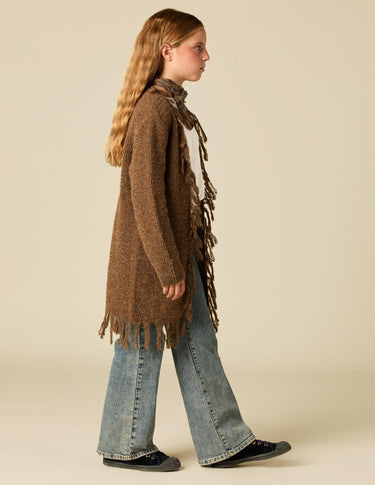 CHAQUETA PUNTO FLECOS MARRÓN