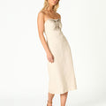 STUDDED STRAPLESS WHITE DRESS