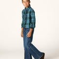 BLUE CHECK EMBROIDERED SHIRT