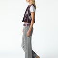 LIGHT GREY DENIM BUTTON WAISTBAND